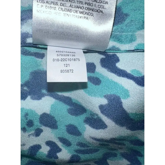 Chicos tank tie up 2 US 12/14 blue green animal print casual - Picture 3 of 10